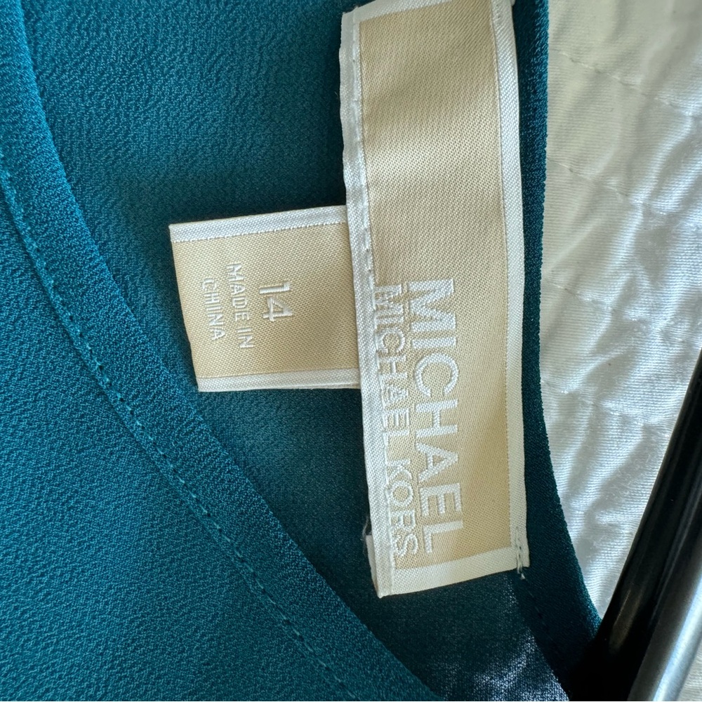 Michael Kors sz 14 Teal peacock blue cocktail dress - Picture 2 of 4